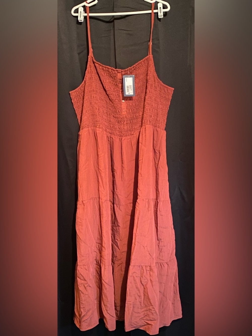 NWT Women's Plus Button-Front Smocked Maxi Sundress from Universal Thread